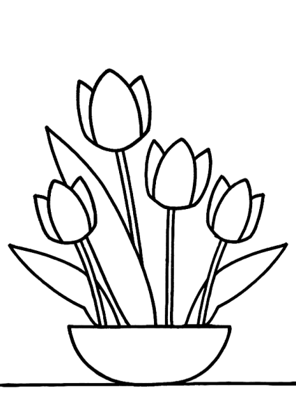 Тюльпан раскраска для детей