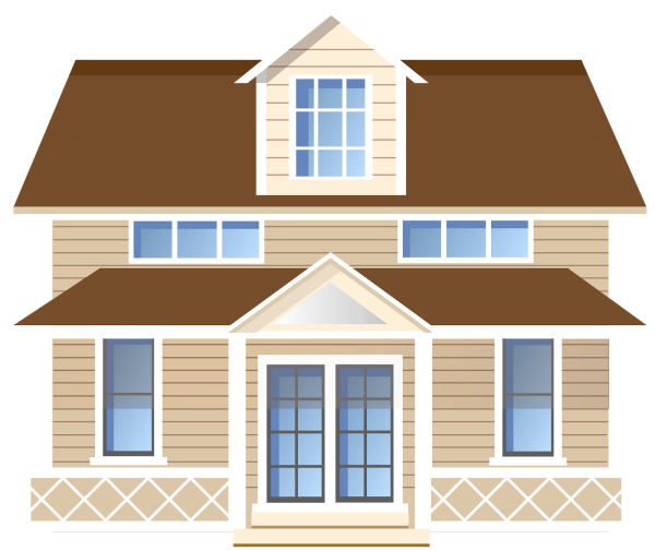 Двухэтажный дом без фона