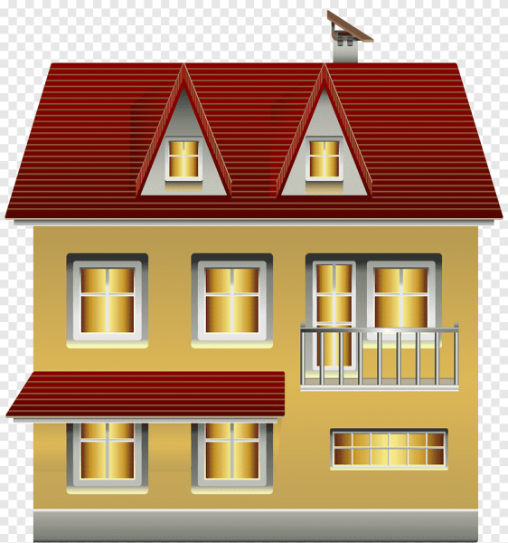 Мультяшный двухэтажный дом