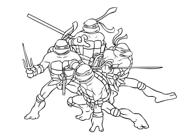 Раскраска Черепашки ниндзя Донателло