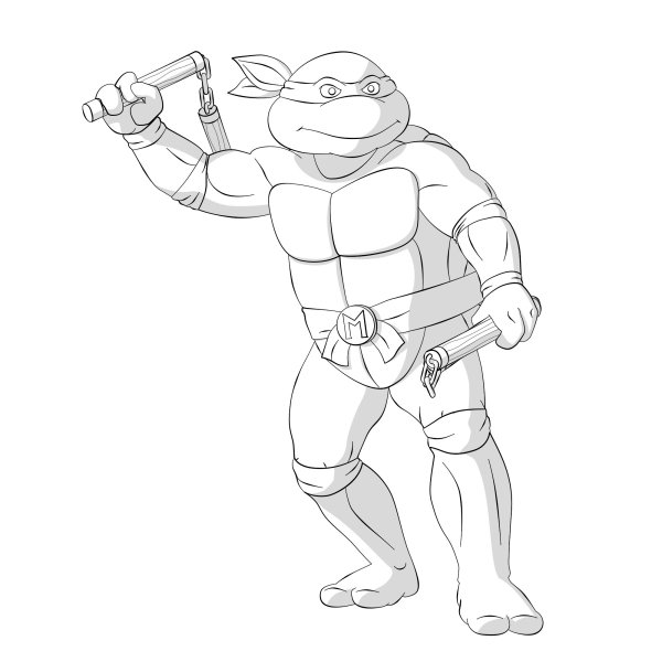 Микеланджело черепашка раскраска