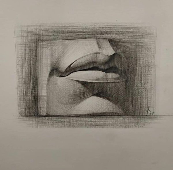 Давид Микеланджело эскизы губы Давида