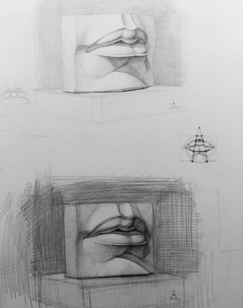 Наброски губ Давида