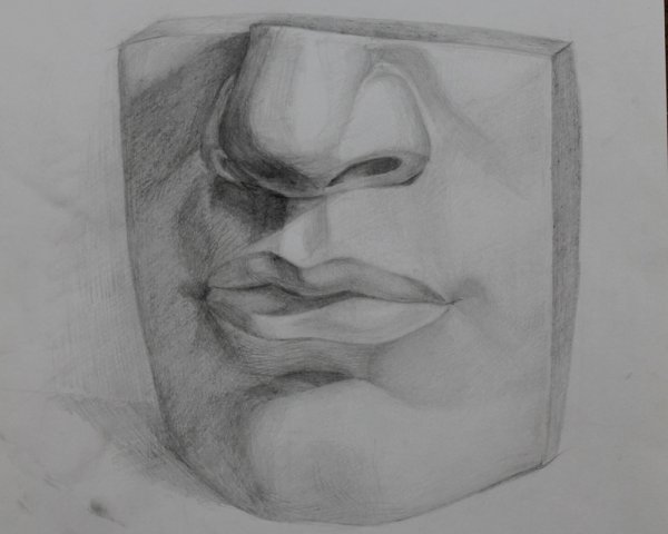 Гипсовый слепок губ