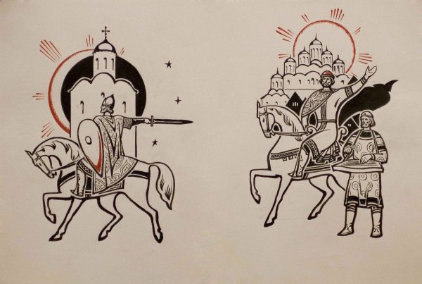 Ледовое побоище рисунок лёгкий