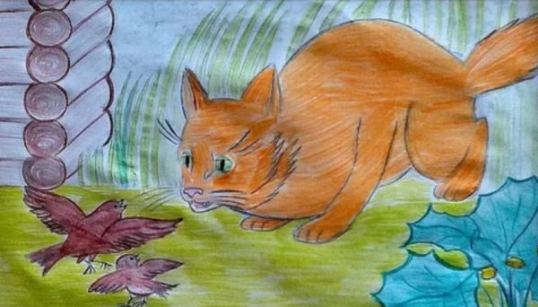 Иллюстрации к сказке Воробьишко Горького