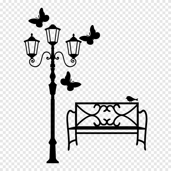 Уличный фонарь силуэт