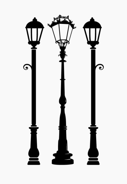Уличный фонарь силуэт