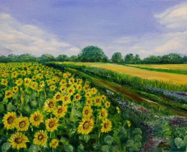 Художник Филиппов Подсолнухи