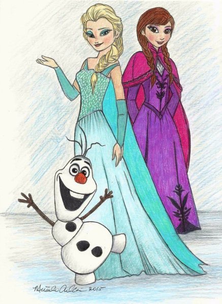 Эльза и Анна срисовать