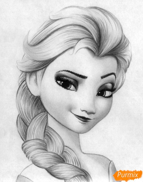 Эльза Дисней для срисовки
