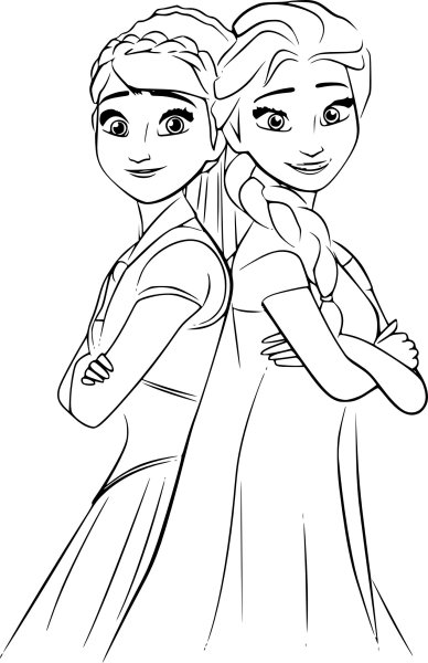 Эльза и Анна рисунок