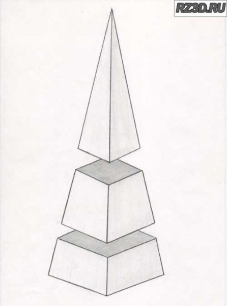 Рисунки карандашом 3д фигуры