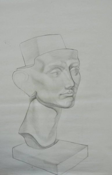 Гипсовая голова Нефертити построение