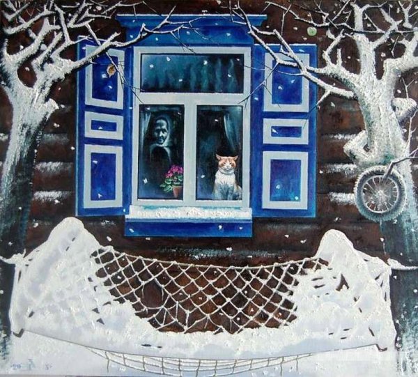 Андрей Выстропов художник зима ночь