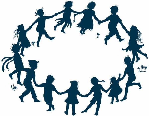 Силуэты людей хоровод