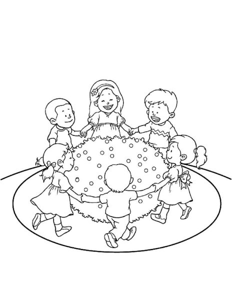 Хоровод раскраска