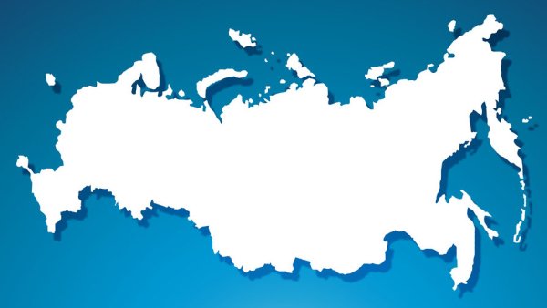 Силуэт карты России с Крымом