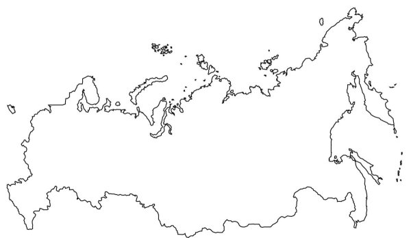 Карта России в цветах флага