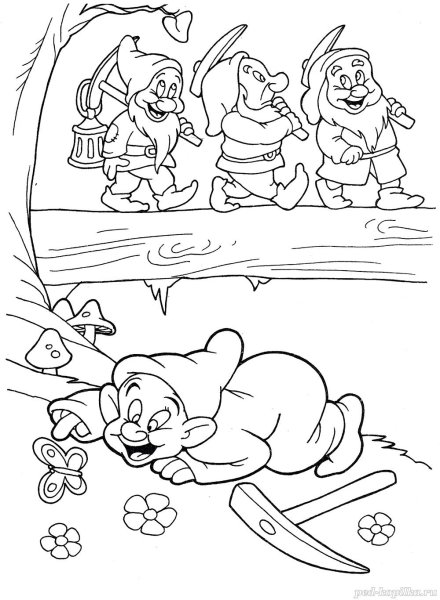 Шествие гномов раскраска