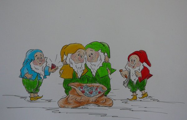 Шествие гномов иллюстрация