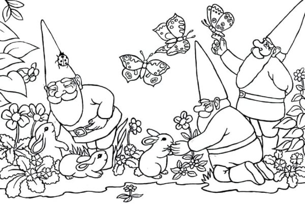 Гномик раскраска