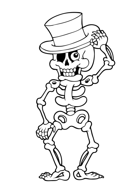 Раскраска скелет