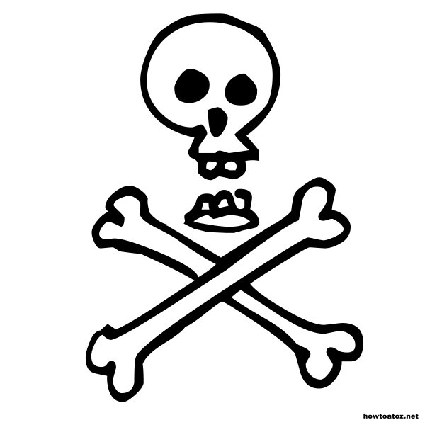 Трафарет скелет для Хэллоуина