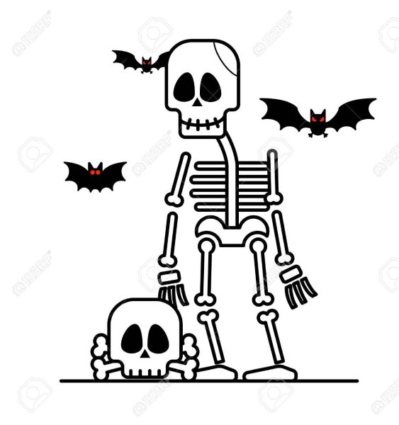 Раскраска скелет
