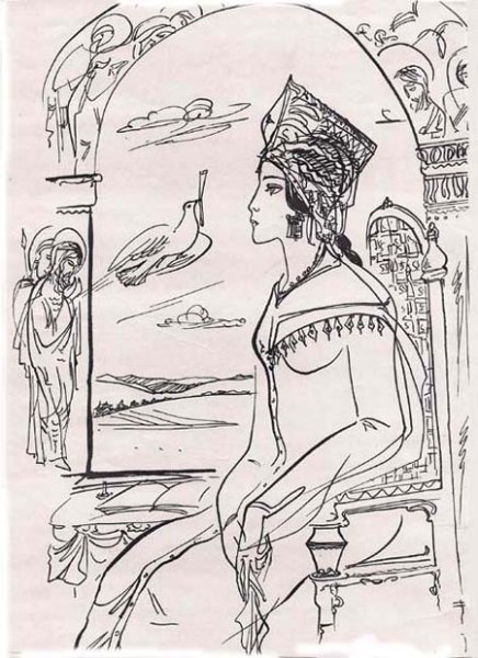 Ярославна опера князь Игорь рисунок