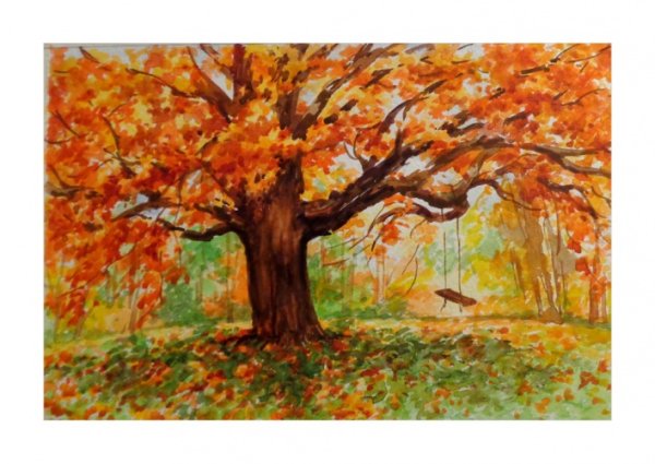 Картина осеннее дерево для детей