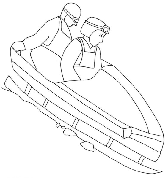 Сани сбоку контур