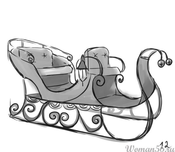 Трафарет дети на санках