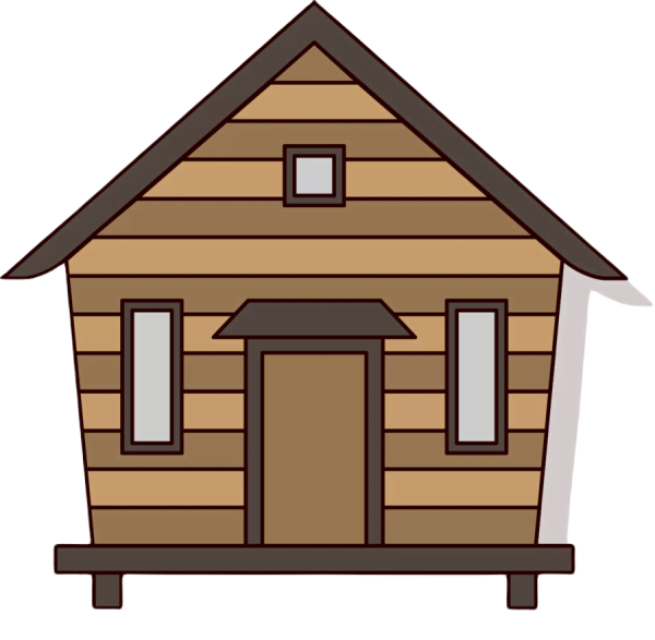 Деревянный дом мультяшный