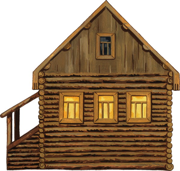 Деревянный дом мультяшный