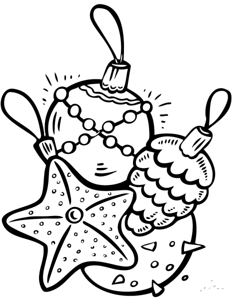 Елочные игрушки раскраска