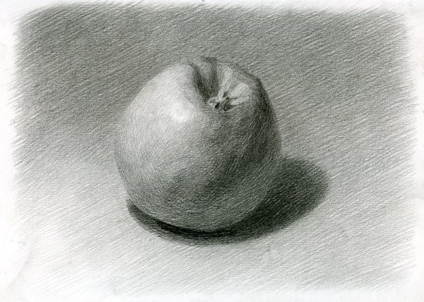 Яблоко карандашом