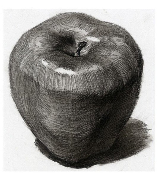 Яблоко карандашом