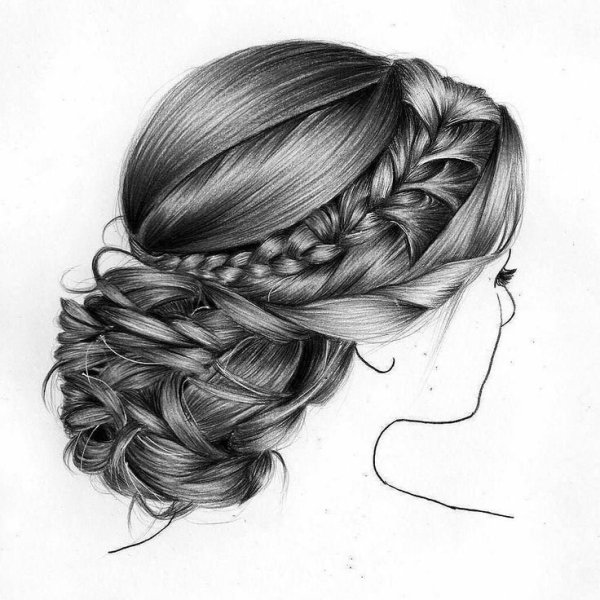 Современные прически карандашом