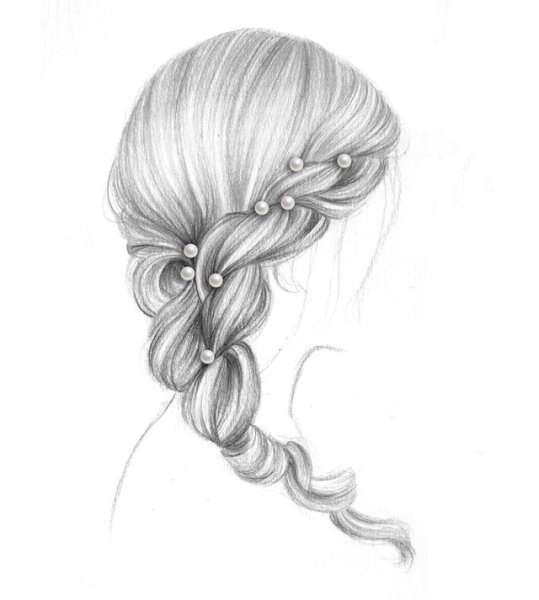 Эскиз прически карандашом