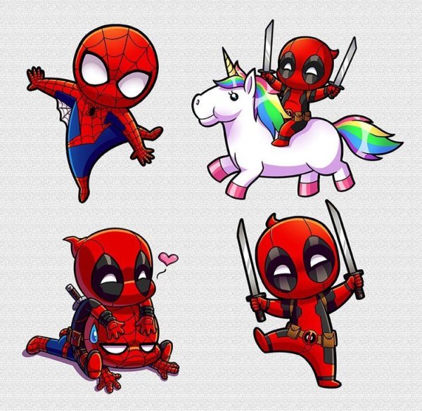 Дэдпул и человек паук Чиби