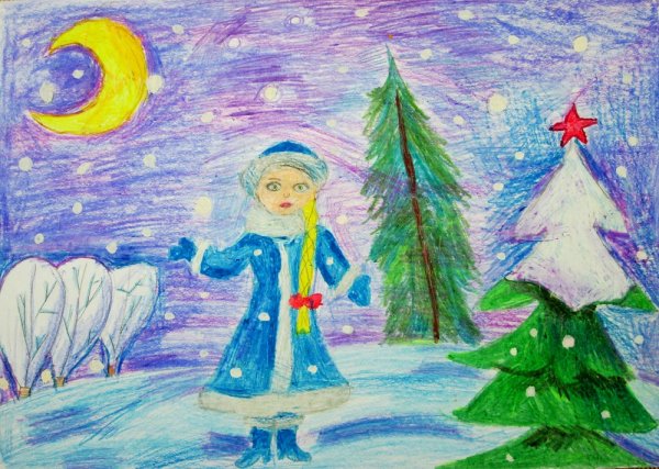 Снегурочка рисование на конкурс