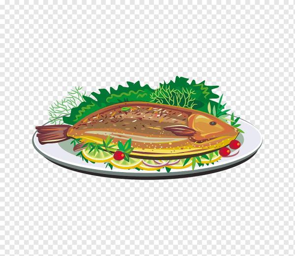 Мультяшная тарелка с едой