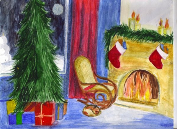 Рисунок на тему Новогодняя фантазия