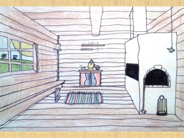 Курочка Ряба (в избе)