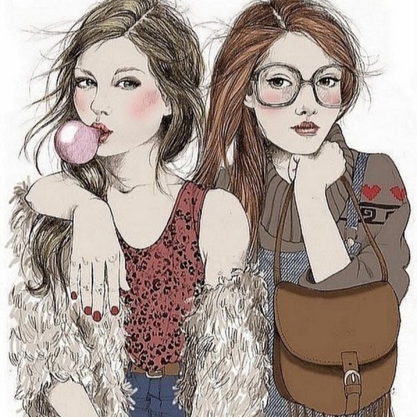 Две подружки рисунок