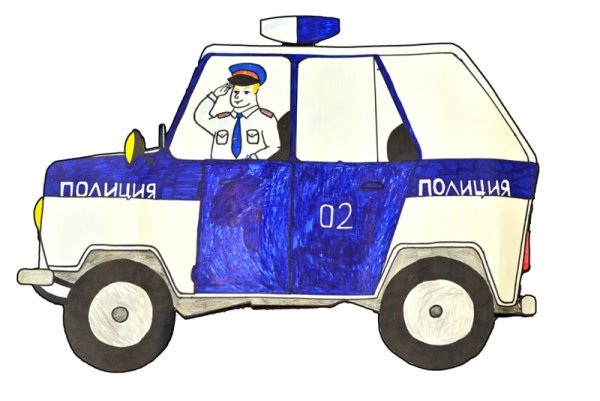 Полицейская машина рисунок детский