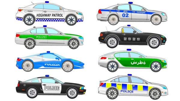 Полицейская машина цветная