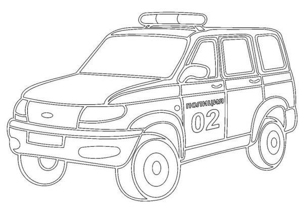 Раскраска Полицейская машина