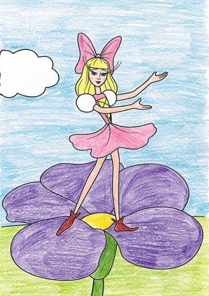 Дюймовочка детские рисунки